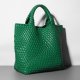 Soft Leather Bucket Bag One-shoulder Knitted Dumpling Bag