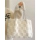 White Plush One Shoulder Bag Casual Tote Bag